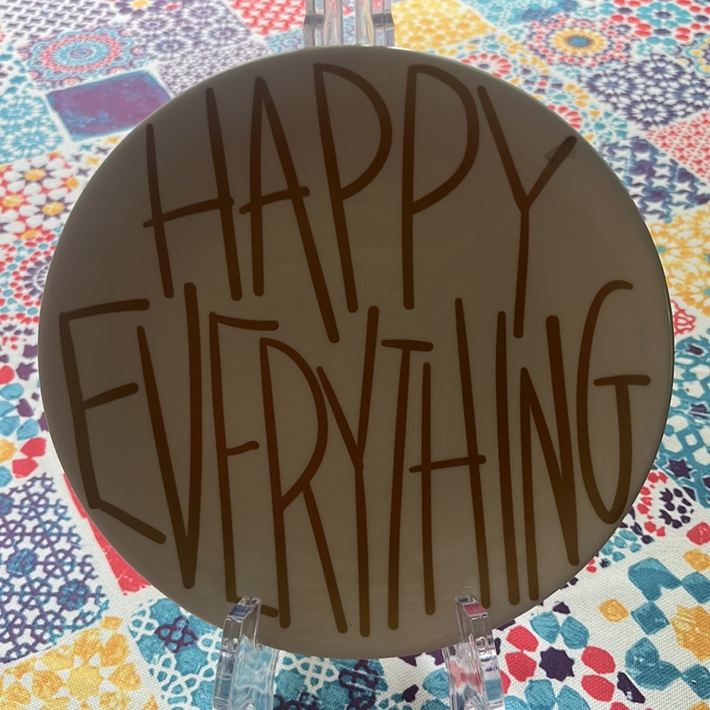 NWT Happy Everything Coton Colors Collection Salad Plate w/ Crackle Finish
